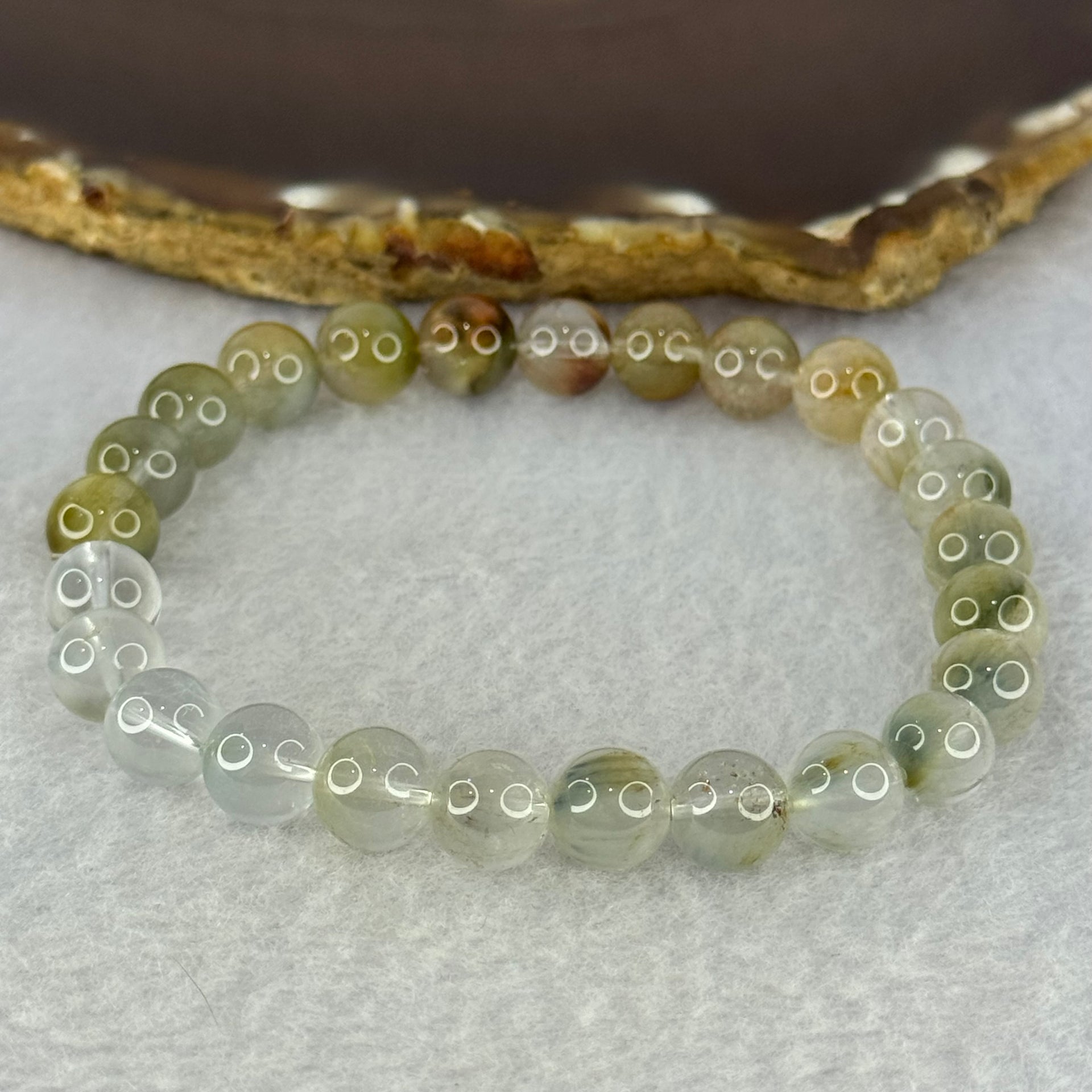Natural Blue Rabbit Hair Rutilated Quartz Beads Bracelet 22.20g 18cm 8.8mm 26 Beads - Huangs Jadeite and Jewelry Pte Ltd