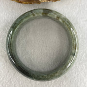 Natural Type A Green with Yellowish Green Piao Hua Jadeite Bangle | (64.81g | 53.1mm ID | 16.9 x 7.8mm | Very Very Slight External Rough |Golden Abundance & Lifelong Protection Anchor, Prosperity & Executive Bangle) - Huangs Jadeite and Jewelry Pte Ltd