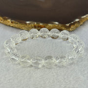 Natural Clear Quartz Beads with Inscription Bracelet 38.35g 17cm 11.9mm 17 Beads - Huangs Jadeite and Jewelry Pte Ltd