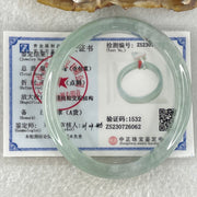 Type A Jelly Light Blueish Green Faint Lavender Jadeite Oval Bangle 36.71g Internal Diameter 54.4mm 11.8 by 6.7mm (Close to Perfect) - Huangs Jadeite and Jewelry Pte Ltd