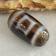 Natural Powerful Tibetan Old Oily Agate Sky Door Serenity 1 Eye Dzi Bead Heavenly Master (Tian Zhu) 一眼天诛 3.43g 18.8 by 10.6mm - Huangs Jadeite and Jewelry Pte Ltd