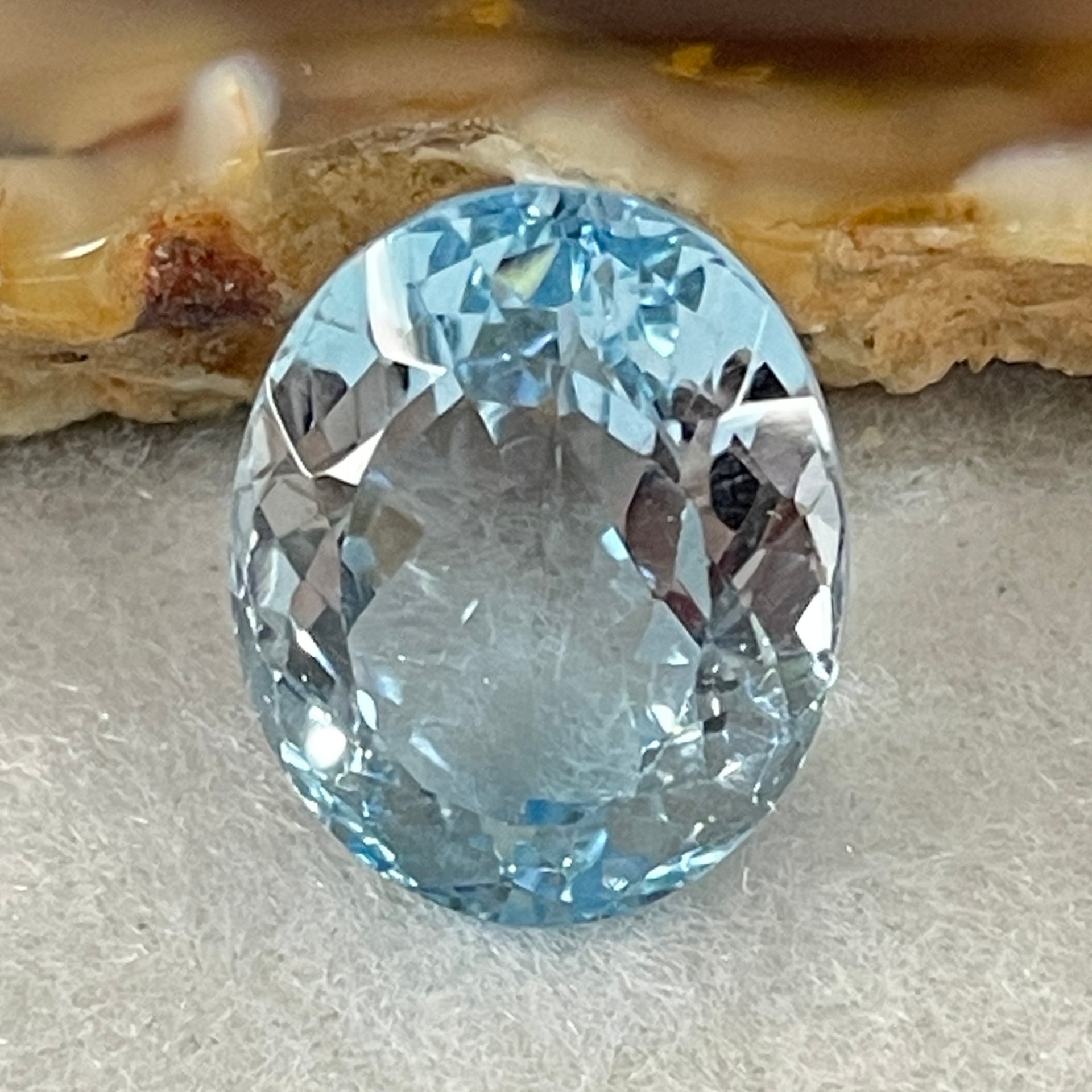 Natural Sky Blue Topaz Oval Shape 12.31ct 14.8 by 12.0 by 8.1mm - Huangs Jadeite and Jewelry Pte Ltd