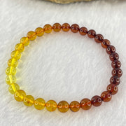 Natural Mixed Color Amber Beads Bracelet 3.25g 15.5cm 5.9mm 32 Beads - Huangs Jadeite and Jewelry Pte Ltd