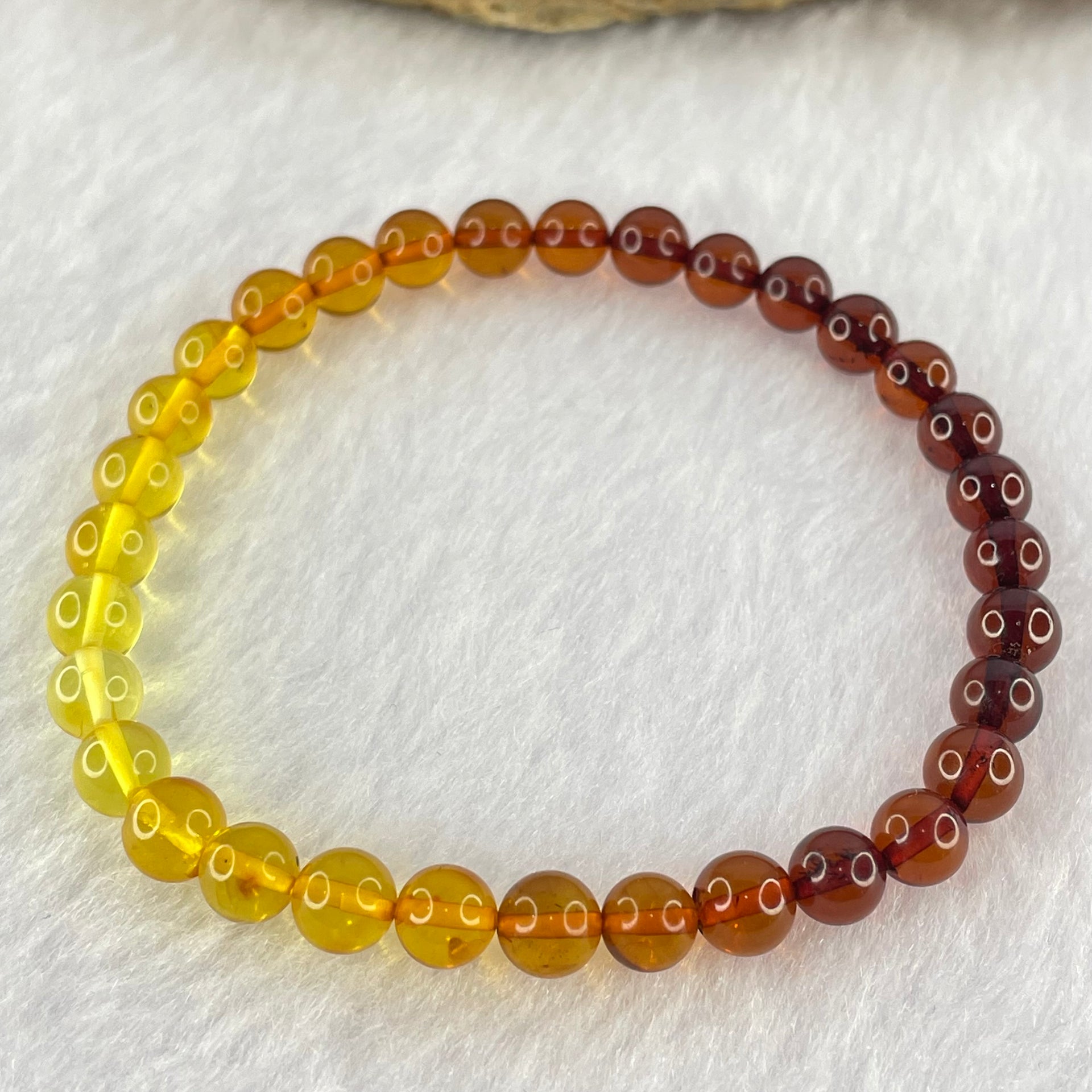 Natural Mixed Color Amber Beads Bracelet 3.25g 15.5cm 5.9mm 32 Beads - Huangs Jadeite and Jewelry Pte Ltd