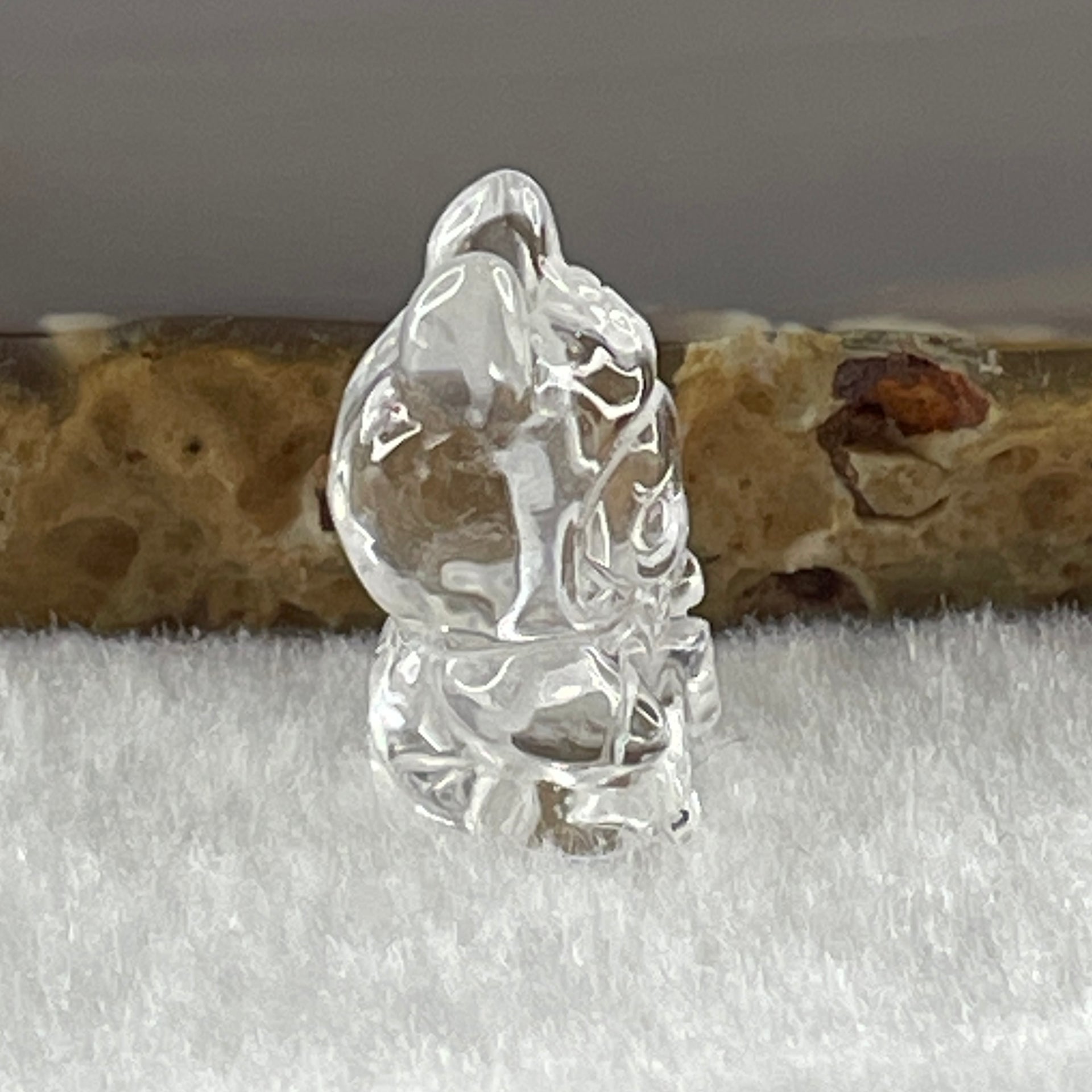 Natural Clear Quartz Labubu Charm Display 3.24g 19.4 by 12.1 by 10.5m - Huangs Jadeite and Jewelry Pte Ltd