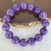 Good Grade Natural Charoite Beads Bracelet 58.855g 18.5mm 14.4mm 15 Beads - Huangs Jadeite and Jewelry Pte Ltd