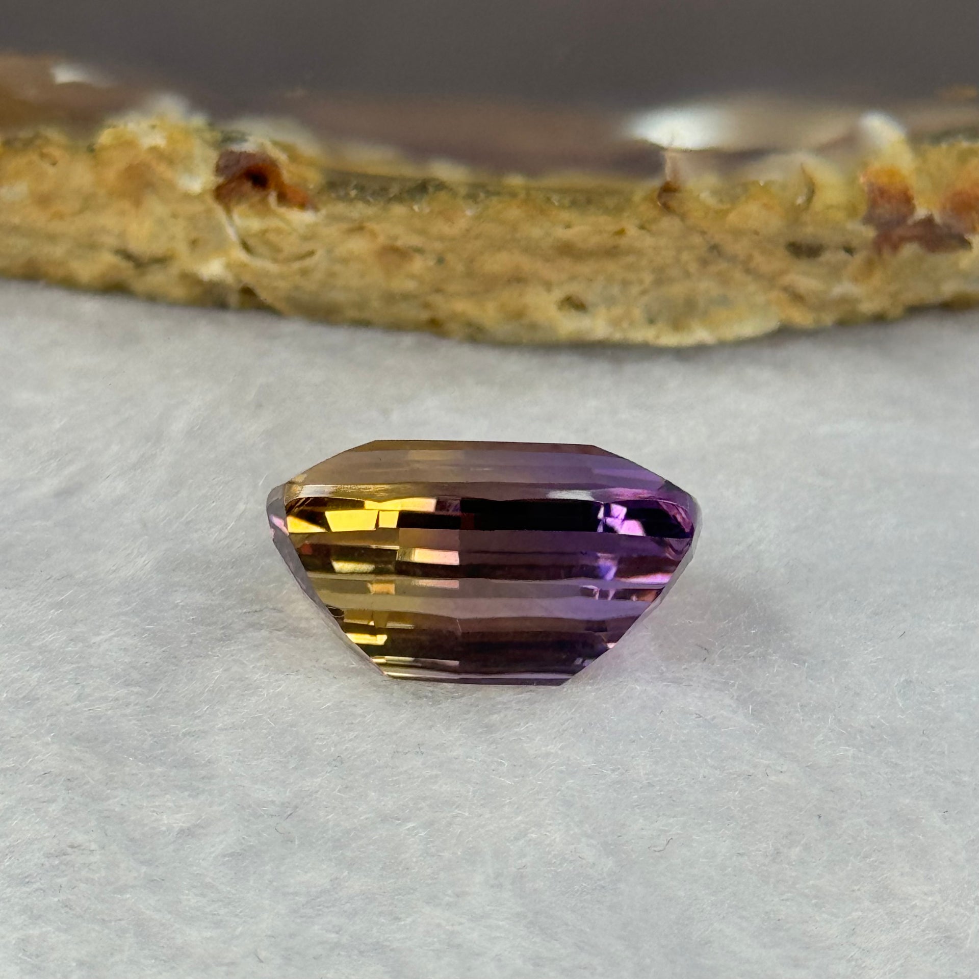 Natural Faceted Ametrine Parallelogram Shape 16.63ct 17.3 by 14.1 by 9.4mm - Huangs Jadeite and Jewelry Pte Ltd