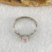 Natural Pink Morganite with Crystals In S925 Sliver Ring (Adjustable Size) 1.85g 4.8 by 3.5mm - Huangs Jadeite and Jewelry Pte Ltd