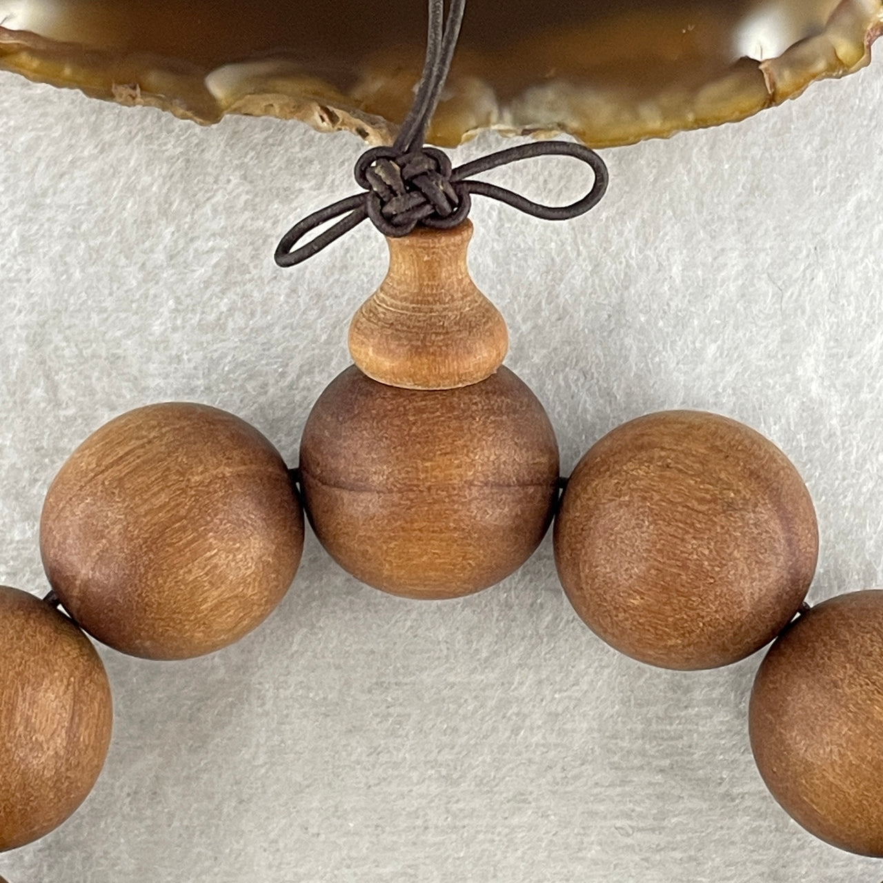 Certified Natural Sandalwood Beads Bracelet 52.52g 18cm 20.0mm 12Beads - Huangs Jadeite and Jewelry Pte Ltd