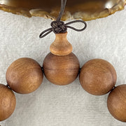 Certified Natural Sandalwood Beads Bracelet 52.52g 18cm 20.0mm 12Beads - Huangs Jadeite and Jewelry Pte Ltd