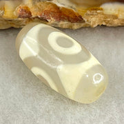 Natural Powerful Tibetan Old Oily Agate 3 Eyes Dzi Bead Heavenly Master (Tian Zhu) 三眼天诛 3.02g 20.1 by 10.2mm - Huangs Jadeite and Jewelry Pte Ltd