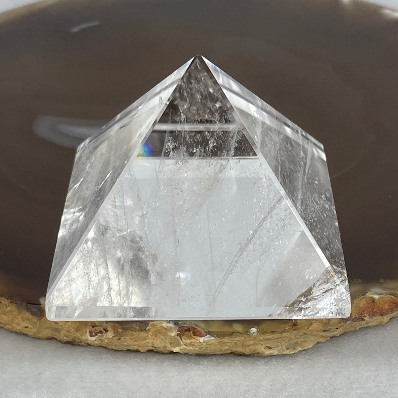 High Grade 105.04g Natural Clear Quartz Sacred Pyramid | Premium High-Clarity Energy Amplifier | Master Manifestation & Mental Focus Crystalline Monolith (51.0x37.5mm)