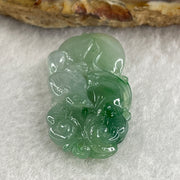 Natural Type A Jelly Green with Faint Green Jadeite Bird on Hulu and Ruyi Pendant 6.79g 34.1 by 18.0 by 6.8mm - Huangs Jadeite and Jewelry Pte Ltd