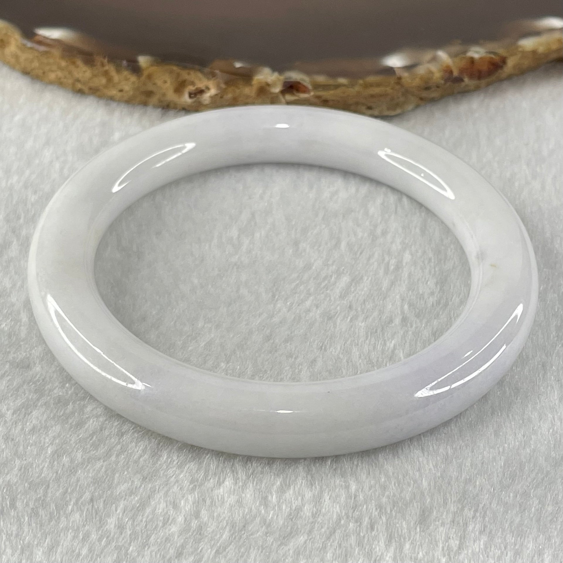 Type A White to Faint Lavender Jadeite Bangle 47.97 Internal Diameter 55.6mm 9.3 by 9.8mm (Close to Perfect) - Huangs Jadeite and Jewelry Pte Ltd