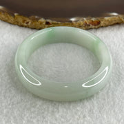 Type A Natural Light Green Faint Lavender with Emerald Green Patches Jadeite Oval Bangle 40.95g Inner Diameter 53.7mm 12.2 by 7.0mm (Internal Line) - Huangs Jadeite and Jewelry Pte Ltd
