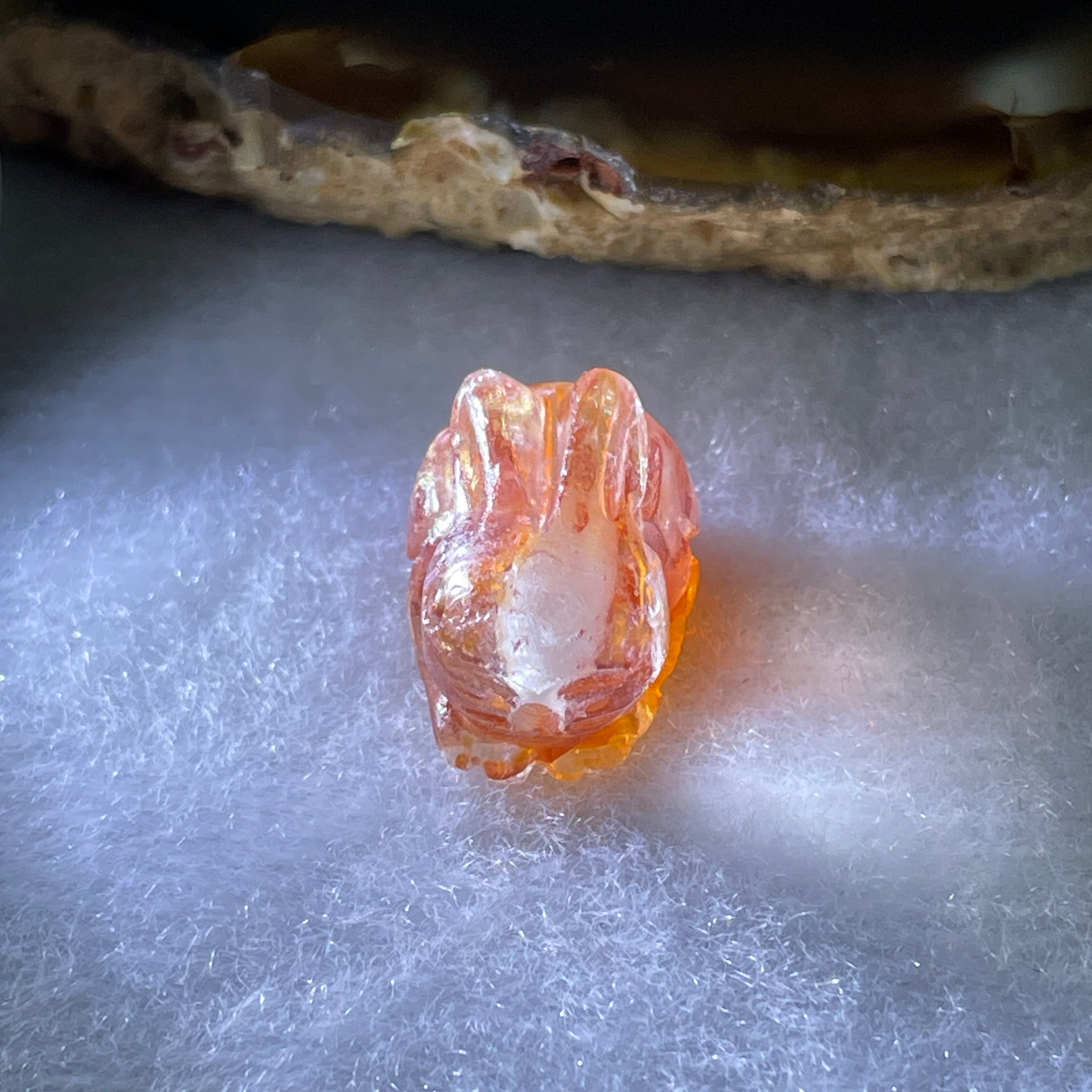 Good Grade Natural Ferruginous Quartz Rabbit Charm 2.72g 15.2 by 11.3 by 10.3mm - Huangs Jadeite and Jewelry Pte Ltd