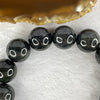 Type A Slightly Translucent Black Grey Wuji Jadeite Beads Bracelet A货半透明黑灰无极翡翠珠手链 106.37g 16.4mm 14 Beads - Huangs Jadeite and Jewelry Pte Ltd