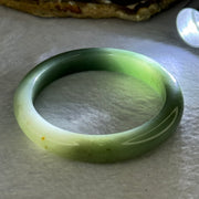 Type A Blueish Green with Black and Brownish Yellow Spots Jadeite Bangle 46.22g Internal Diameter 55.1mm 10.2 by 8.0mm (Very Slight Inter Line) - Huangs Jadeite and Jewelry Pte Ltd