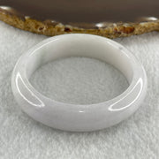 Type A Natural White to Faint Lavender Faint Green Jadeite Bangle 48.50g Inner Diameter 49.8mm 13.2 by 7.8mm (Very Slight Internal Lines) - Huangs Jadeite and Jewelry Pte Ltd