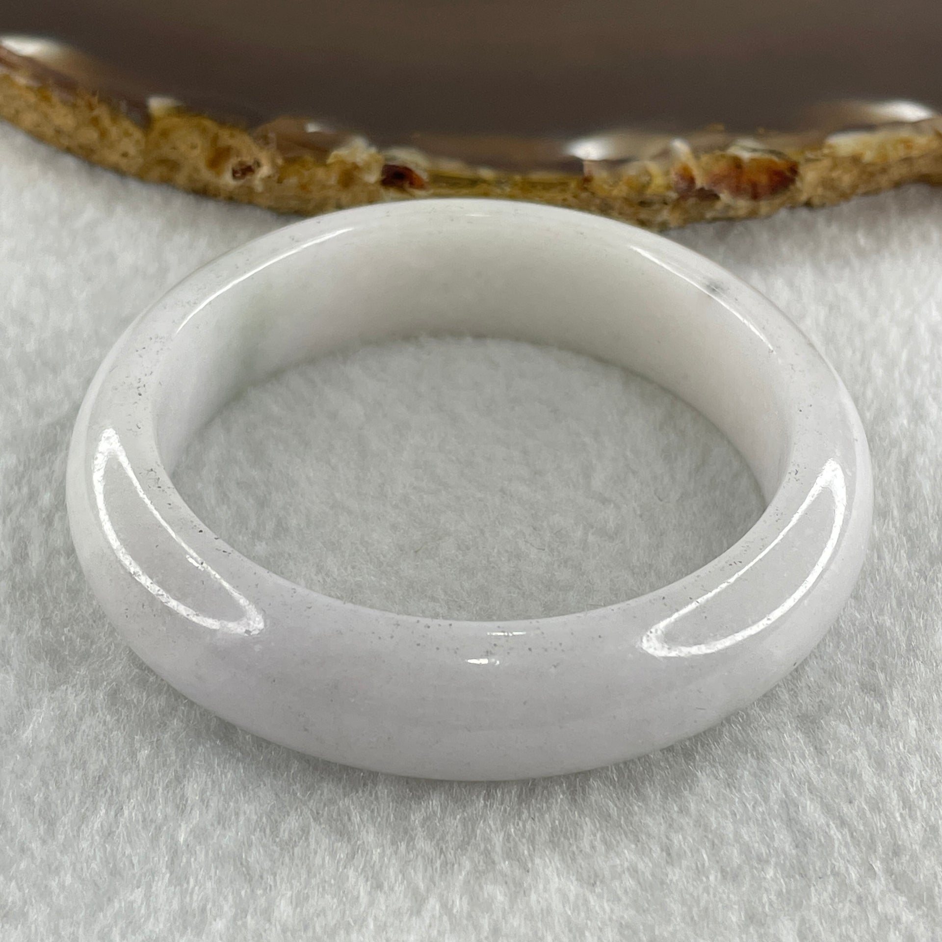 Type A Natural White to Faint Lavender Faint Green Jadeite Bangle 48.50g Inner Diameter 49.8mm 13.2 by 7.8mm (Very Slight Internal Lines) - Huangs Jadeite and Jewelry Pte Ltd