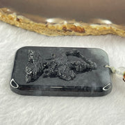 Type A Black Grey Wuji Jadeite Manjushri Bodhisattva Guan Yin Pendent 33.56g 51.5 by 34.1 by 8.9mm - Huangs Jadeite and Jewelry Pte Ltd