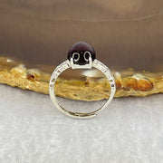 Natural Blood Red Amber in S925 Sliver Ring 1.55g 10.2 by 8.5 by 6.0mm - Huangs Jadeite and Jewelry Pte Ltd