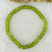 Natural Faceted Peridot Beads Bracelet 天然绿橄榄石手链 12.36g 15.5cm 5.9mm 51 Beads - Huangs Jadeite and Jewelry Pte Ltd