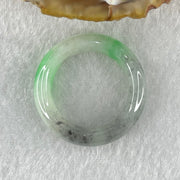 Type A Wuji Grey with Apple Green Piao Hua Jadeite Ring 5.25g 6.5 by 4.6mm US8.5 HK18.8 - Huangs Jadeite and Jewelry Pte Ltd