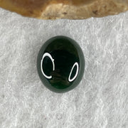 Type A Translucent Black Omphacite Jadeite Oval Cabouchon Stone For Setting 0.34g 8.2 by 6.9 by 3.0mm - Huangs Jadeite and Jewelry Pte Ltd