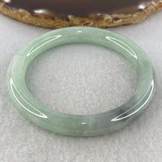 Certified Natural Type A Jelly Light Green & Wuji Grey Jadeite Full Round Bangle | (39.83g | 54.6mm Inner Diameter | 8.6mm x 8.7mm | Very Very Slight External Line | Synergy, "Wuji" Spatial Shield & Feng Shui Wealth Guard Anchor) - Huangs Jadeite and Jewelry Pte Ltd