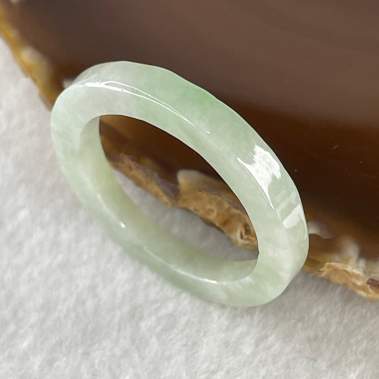 Natural Type A Green Jadeite Ring 5.02g 4.2 by 4.4mm US 15.4 HK 34.9 - Huangs Jadeite and Jewelry Pte Ltd