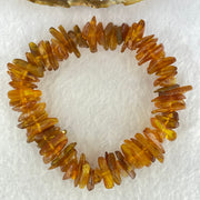 Natural Amber Raw Stone Irregular Beads Bracelet 天然蜜蜂蜡原石手链 21.38g 19cm 16.9 by 8.6 by 3.0mm 71pcs - Huangs Jadeite and Jewelry Pte Ltd
