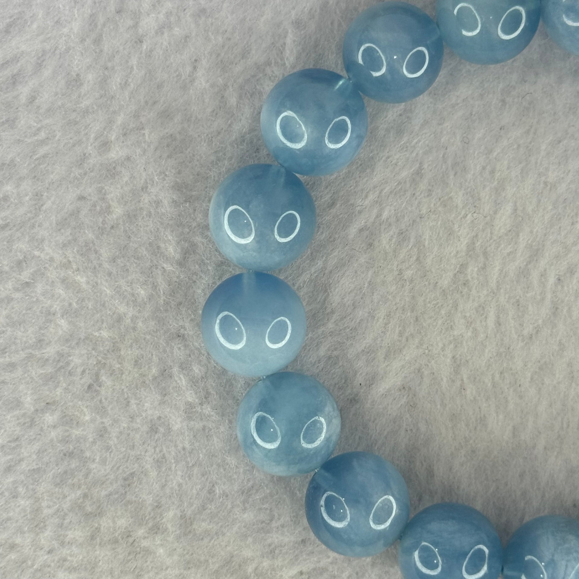 Natural Aquamarine Beads Bracelet 48.94g 19cm 12.9mm 17 Beads - Huangs Jadeite and Jewelry Pte Ltd