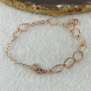 Natural Rose Quartz In 925 Sliver Rose Gold Color Bracelet 3.87g 7.3 by 7.0 by 3.8mm (Adjustable Size) - Huangs Jadeite and Jewelry Pte Ltd