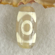 Natural Powerful Tibetan Old Oily Agate 3 Eyes Dzi Bead Heavenly Master (Tian Zhu) 三眼天诛 3.09g 20.2 by 10.2mm - Huangs Jadeite and Jewelry Pte Ltd