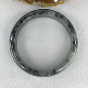 Certified Natural Type A Wuji Grey with Light Green Spot Jadeite Bangle 53.527g Internal Diameter 57.7mm 14.2 by 7.4mm (Very Slight Internal Lines) - Huangs Jadeite and Jewelry Pte Ltd