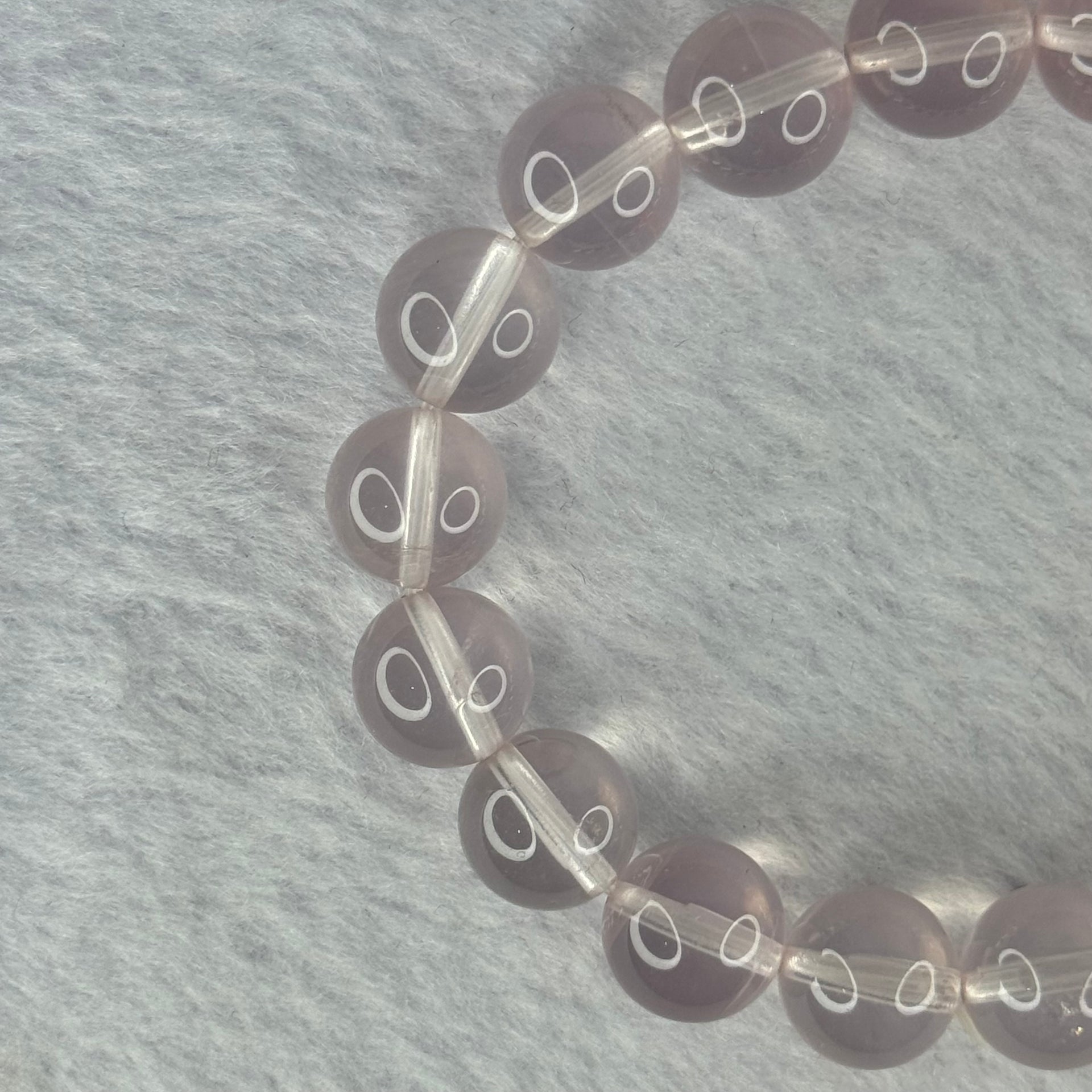Natural Rose Quartz Beads Bracelet 天然玫瑰石英珠手链 33.93g 17cm 11.2mm 18 Beads - Huangs Jadeite and Jewelry Pte Ltd