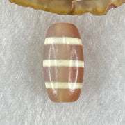 Natural Powerful Tibetan Old Oily Agate 3-Lines Dzi Bead Heavenly Master (Tian Zhu) 三行天诛 3.19g 20.1 by 10.4mm - Huangs Jadeite and Jewelry Pte Ltd