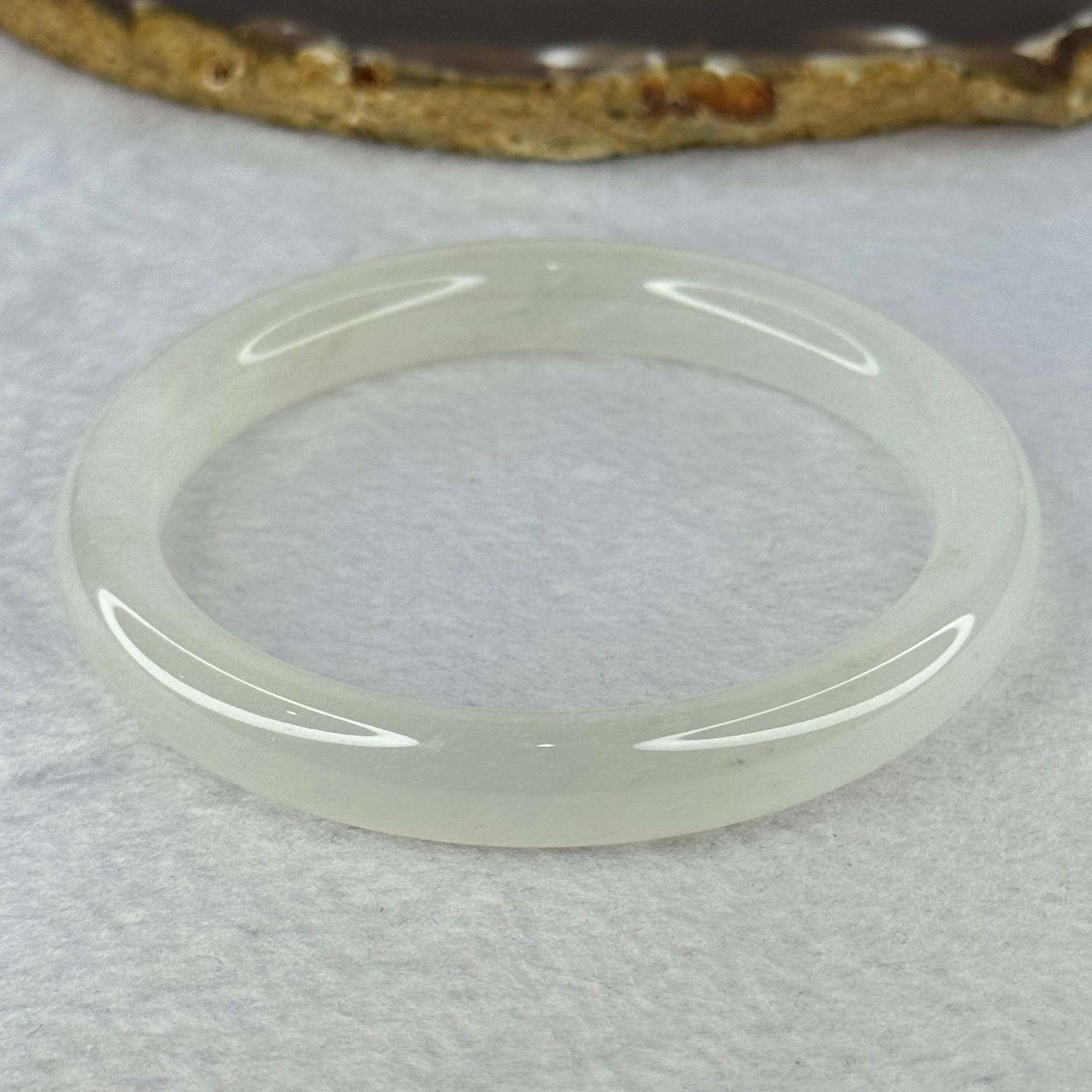 Transparent to White Quartzite Jade Bangle 天山玉手镯 60.6mm Bangle 38.60g 10.3 by 8.5mm - Huangs Jadeite and Jewelry Pte Ltd