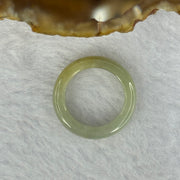 Type A Green with Yellowish Brown Patches Jadeite Ring 2.37g 4.7 by 3.3mm US4.25 HK9 - Huangs Jadeite and Jewelry Pte Ltd
