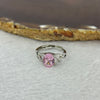 Pink Moissanite in PT950 Plated 925 Sliver Ring (Adjustable Size) S925银粉莫桑石戒指 2.40g 8.8 by 6.8 by 1.5mm - Huangs Jadeite and Jewelry Pte Ltd