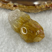 Natural Golden Rutilated Quartz Pixiu Charm 14.72g 35.0 by 18.1 by 14.6mm - Huangs Jadeite and Jewelry Pte Ltd