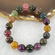 Natural Tourmaline Beads Bracelet 好的天然碧玺珠手链 30.80g 15.5cm 10.4mm 18 Beads - Huangs Jadeite and Jewelry Pte Ltd