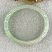 Natural Type A Light Green with White and Yellow Jadeite Oval Bangle 36.02g Inner Diameter 52.1mm 12.7 by 6.2mm (Close to Perfect) - Huangs Jadeite and Jewelry Pte Ltd