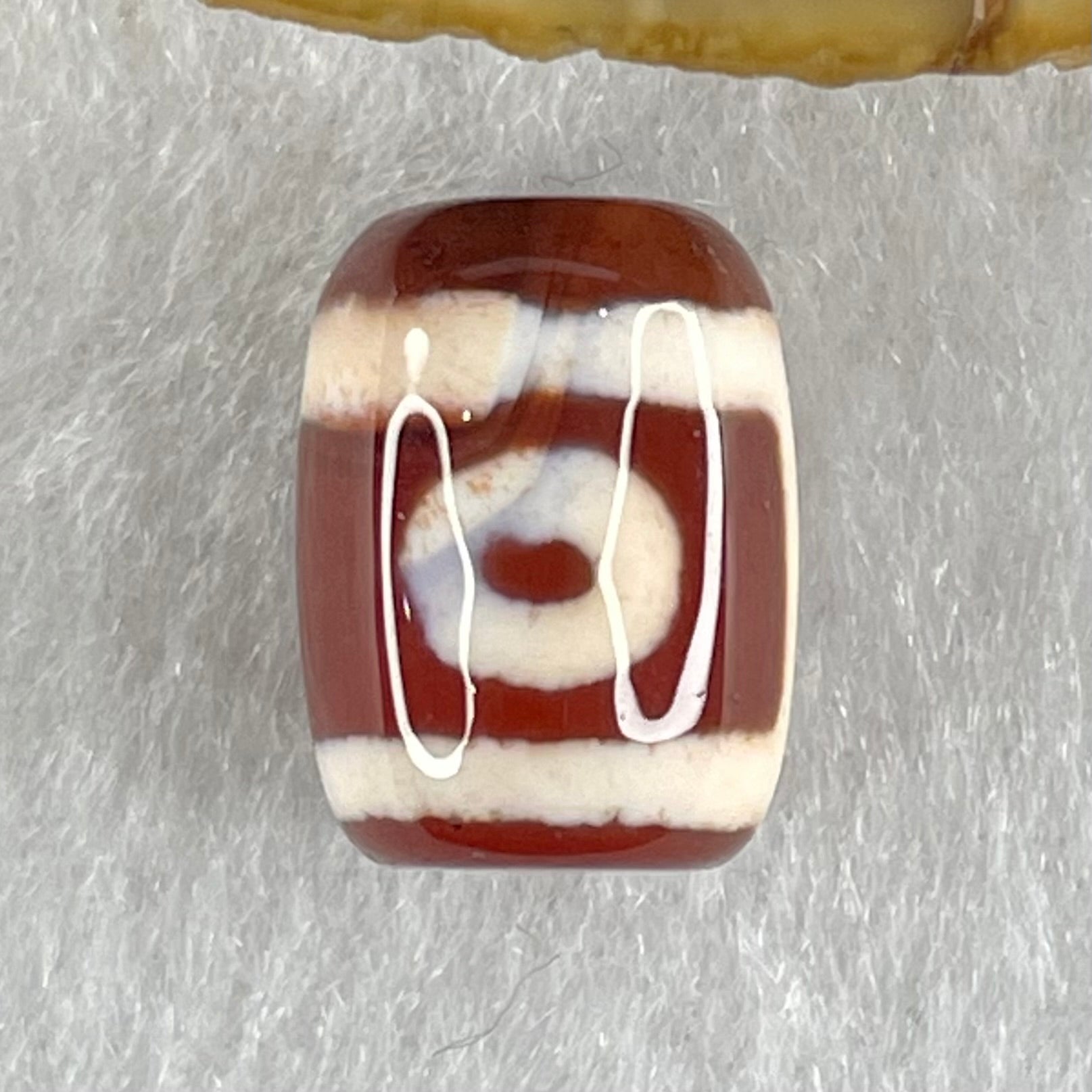 Natural Powerful Tibetan Old Oily Agate 2 Eyes Dzi Bead Heavenly Master (Tian Zhu) 二眼天诛 2.43g 13.6 by 10.1mm - Huangs Jadeite and Jewelry Pte Ltd