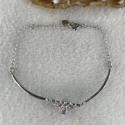 Natural Purple with Colorless Cubic Zirconia Beads Bracelet in S925 Sliver 6.99g 5.8 by 2.0mm - Huangs Jadeite and Jewelry Pte Ltd