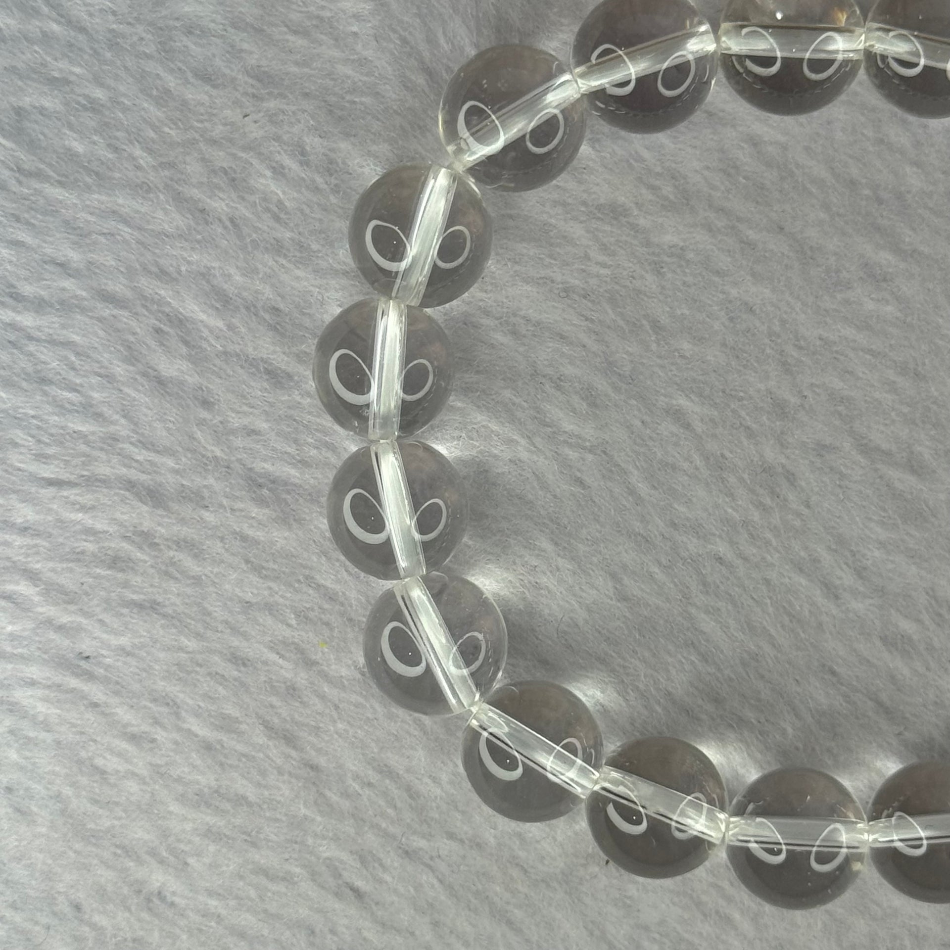 Natural Clear Quartz Bracelet 天然白水晶手链 30.62g 17cm 10.6mm 19 Beads - Huangs Jadeite and Jewelry Pte Ltd