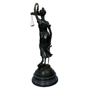 Antique European Handmade Bronze Lady of Justice Display 3,071.9g 148.0 by 148.0 by 422.0mm - Huangs Jadeite and Jewelry Pte Ltd