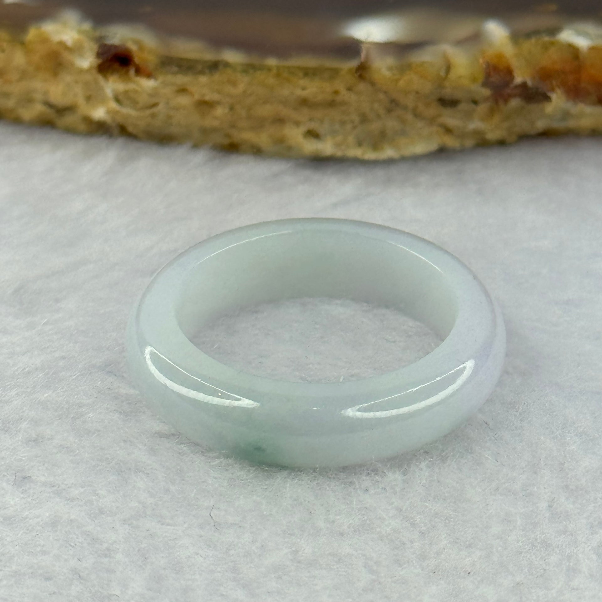 Type A Light Lavender Green with Blueish Green Patch Jadeite Ring 3.71g 5.5 by 3.7mm US8.25 HK18 - Huangs Jadeite and Jewelry Pte Ltd