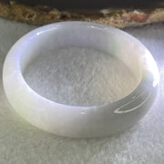 Type A Light Lavender Green Jadeite Oval Bangle 41.16g Internal Diameter 53.6mm 12.7 by 6.6mm (Very Slight Internal Lines) - Huangs Jadeite and Jewelry Pte Ltd